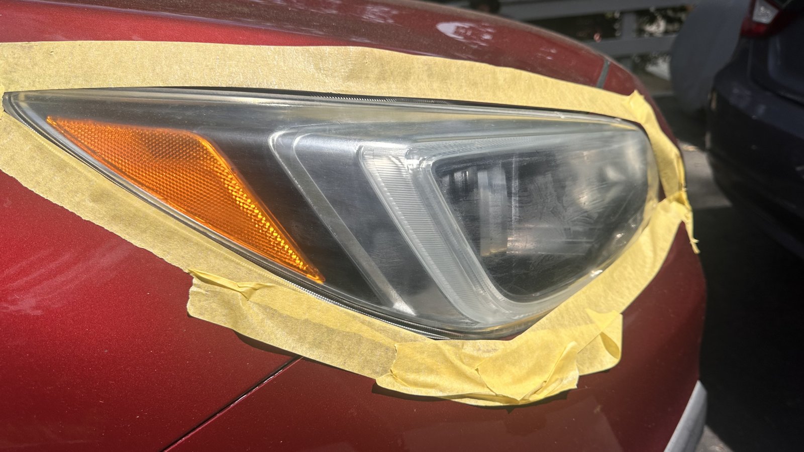 Sedan — NJ Customer headlight before restoration