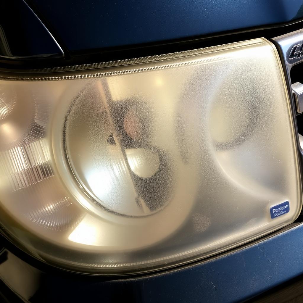 SUV — Family Hauler headlight before restoration — cloudy and yellowed